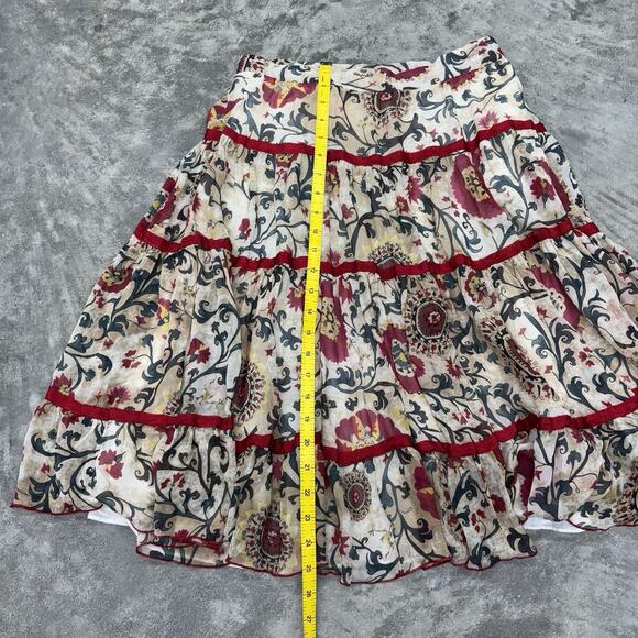 Diane Von Furstenberg Lightweight Silk Floral Bohemian Maxi Skirt 27 in. Waist - Picture 8 of 8